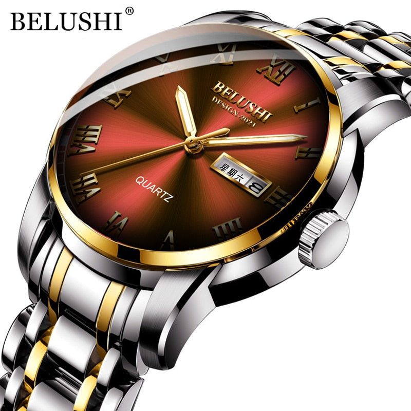 BELUSHI Luxury Men's Waterproof Stainless Steel Wristwatch