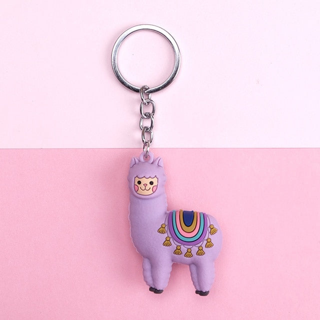 Original Cute Cartoon Lamb Alpaca keychain key ring