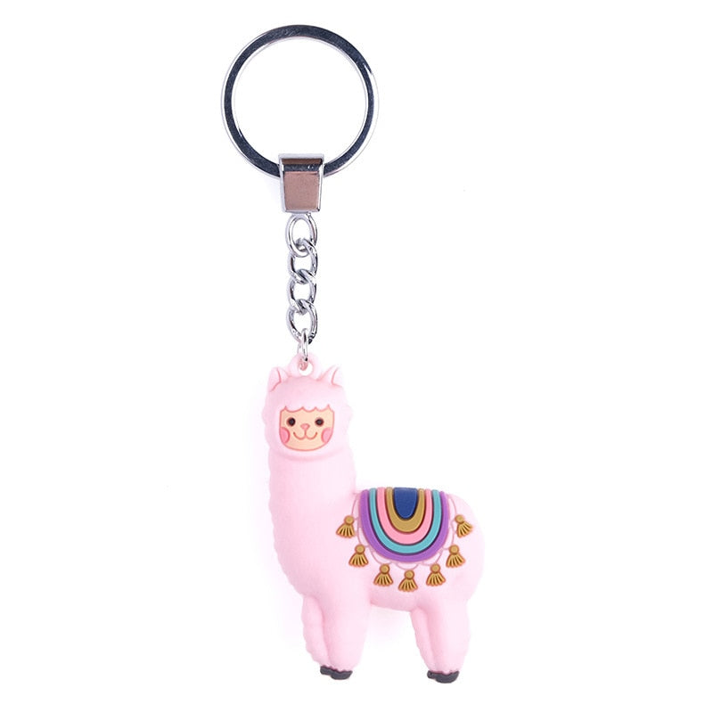 Original Cute Cartoon Lamb Alpaca keychain key ring