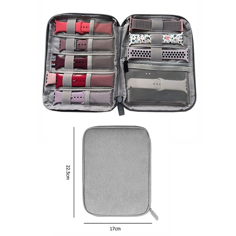 Watch Organizer Case Multifunction Portable Travel for Apple Watch Strap Band Storage Watchband Holder Case Pouch