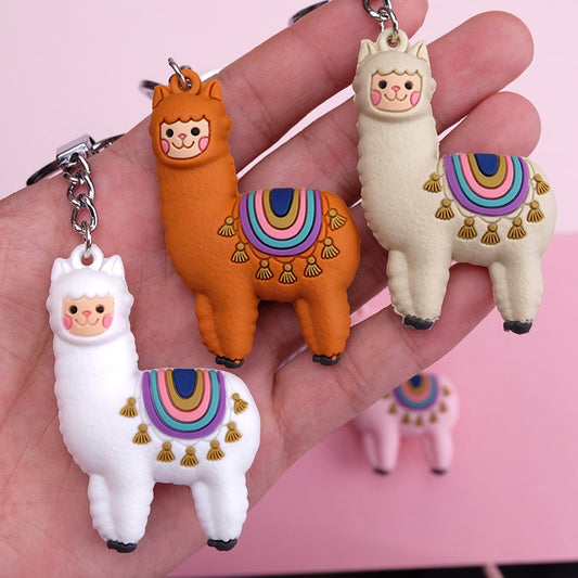 Original Cute Cartoon Lamb Alpaca keychain key ring