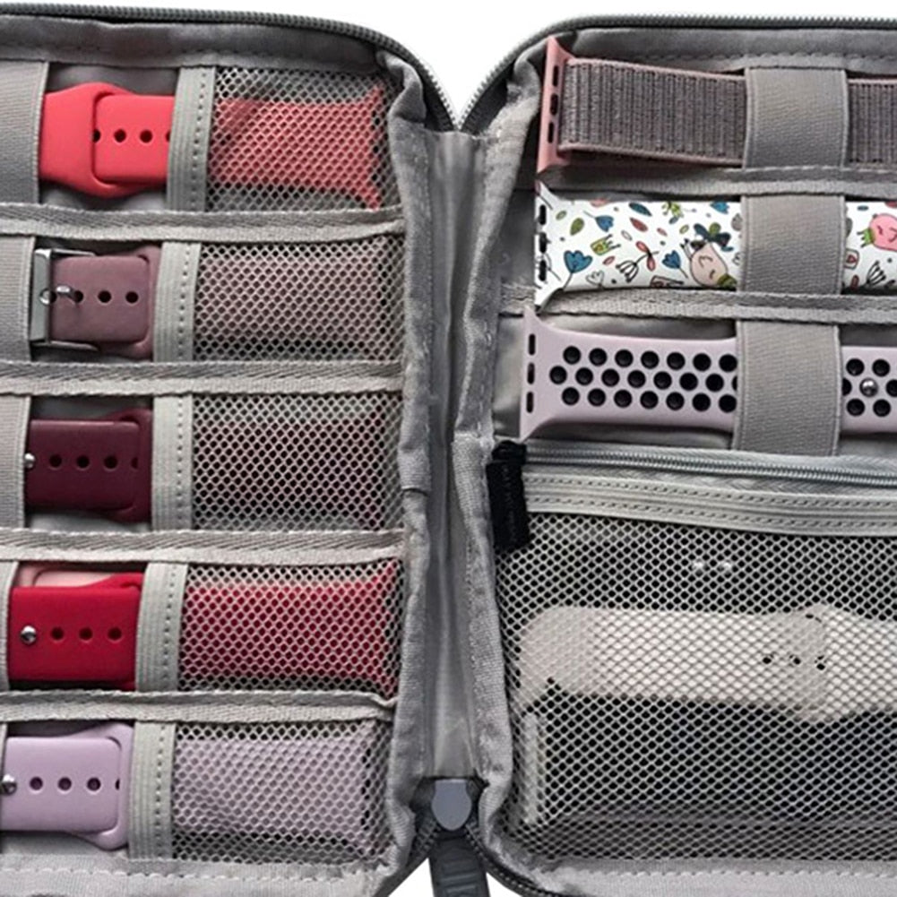 Watch Organizer Case Multifunction Portable Travel for Apple Watch Strap Band Storage Watchband Holder Case Pouch